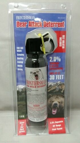 Sabre Frontiersman Bear Spray 7.9oz w/Belt Holster Maximum Strength 30' Rng