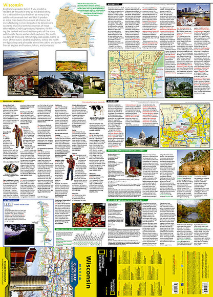 National Geographic Guide Map WI Wisconsin Road Map & Travel Guide GM01020338