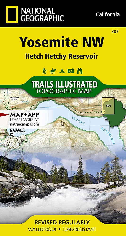 National Geographic Trails Illustrated CA Yosemite NP NW Hetch Hetchy Map TI00000307