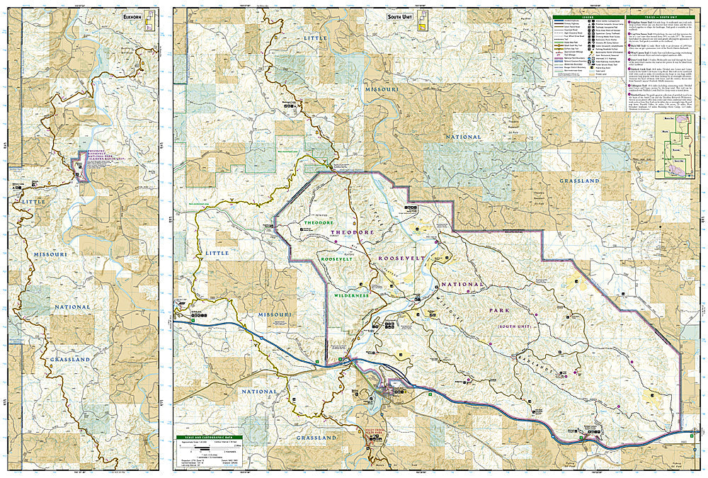 National Geographic ND Theodore Roosevelt Ntl Park Trails Illustrated Map TI00000259