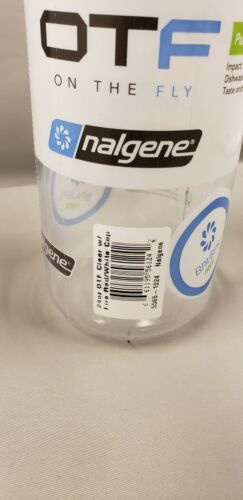 Nalgene On The Fly 24oz Water Bottle Clear w/Fire Red OTF Cap - BPA Free