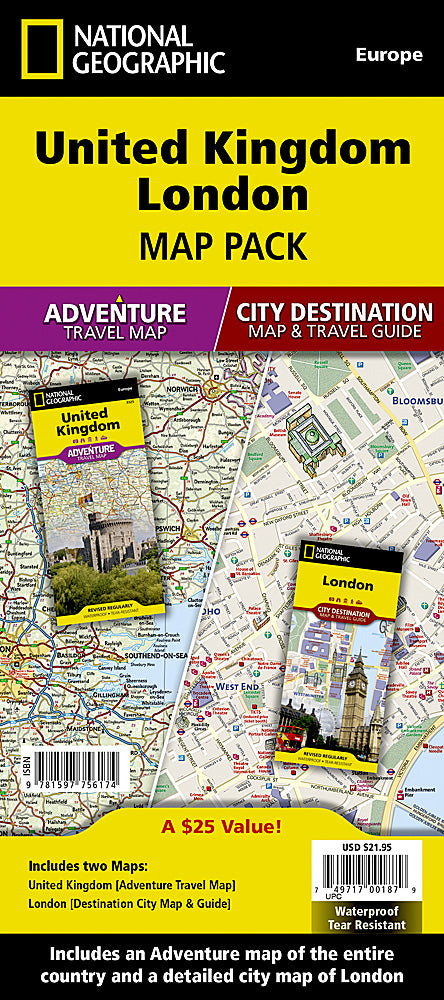 National Geographic United Kingdom / London Adventure Map Bundle Pack AD01021145B