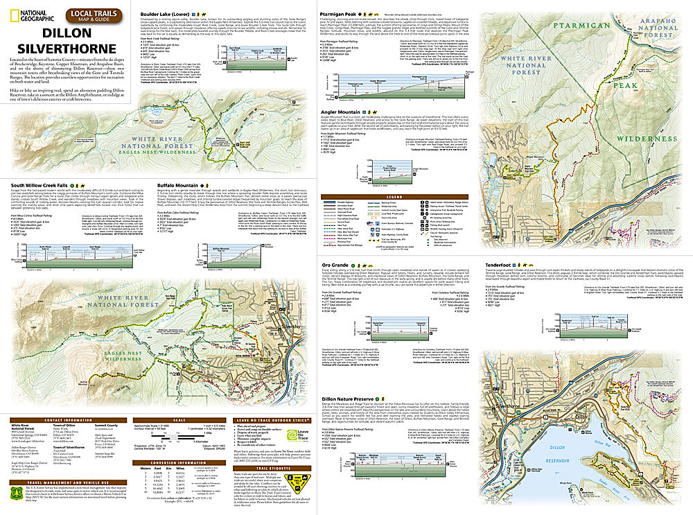 National Geographic TI Dillon Silverthorne CO Local Trails Topo Map & Guide TI00000607