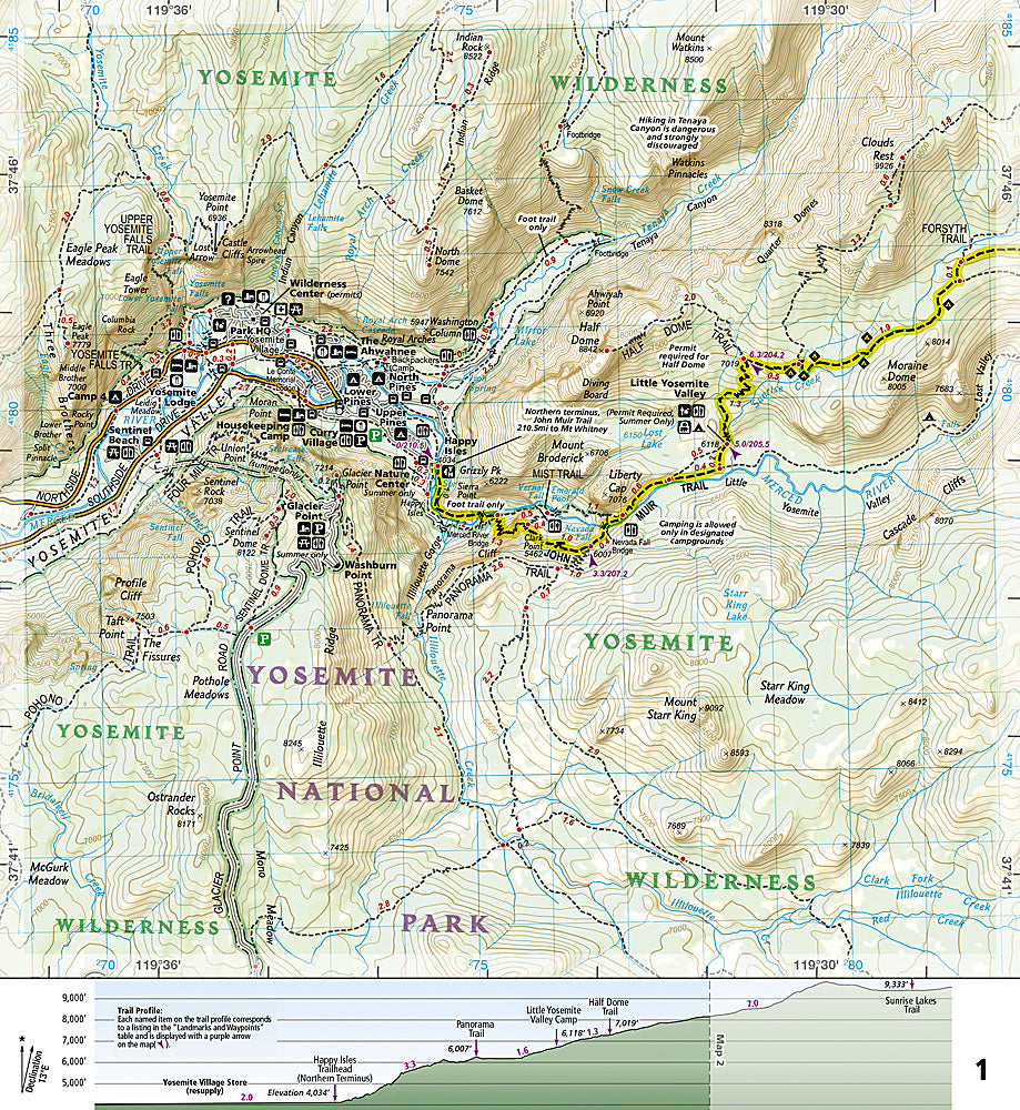 National Geographic Trails Illustrated John Muir Trail CA Topo Map Guide TI00001001