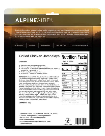AlpineAire Grilled Chicken Jambalaya Freeze Dried Camping Food Pouch 60315
