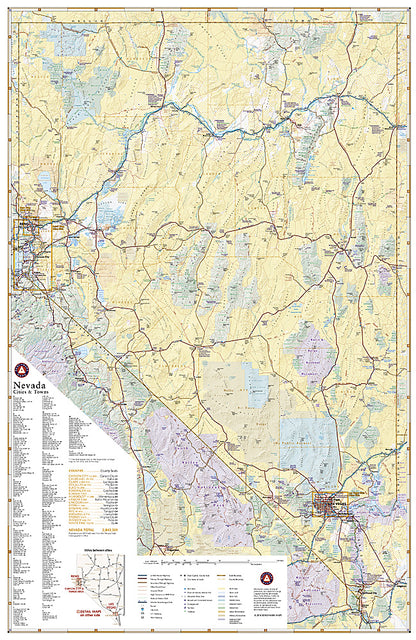 National Geographic Benchmark Nevada NV Recreation Map BE0BENNVRD