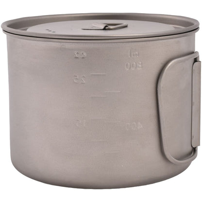 Olicamp Space Saver Ultralight Titanium 900ml Pot w/Folding Handles, Lid, & Bag
