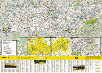 National Geographic Guide Map TN Tennessee Road Map & Travel Guide GM01020337