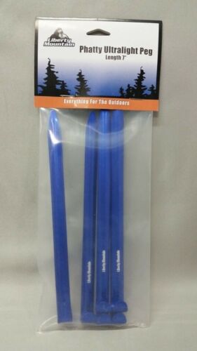 Liberty Mountain Phatty Ultralight Hard Anodized Blue Tent Stakes Peg 6-Pack