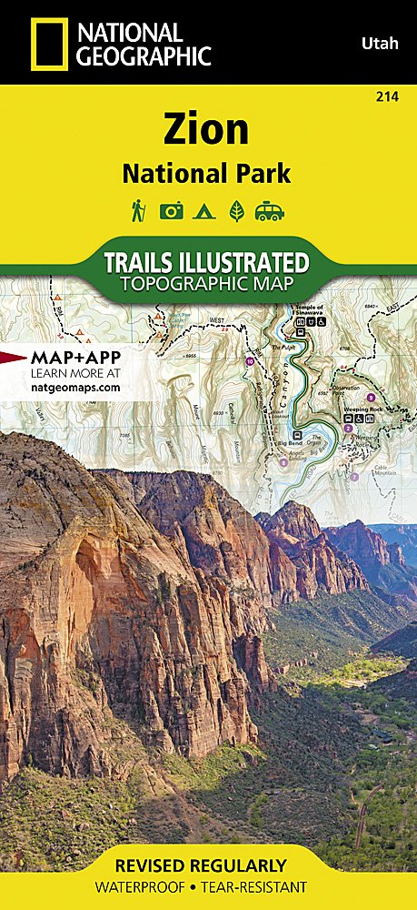 National Geographic Trails Illustrated Utah Zion National Park Map TI00000214