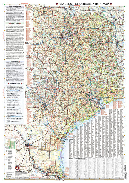 National Geographic Benchmark Maps Eastern Texas TX Road & Recreation Map BE0BENETRM