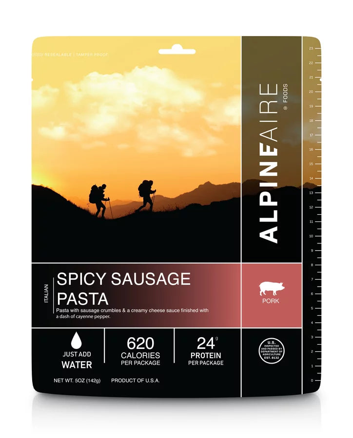 AlpineAire Spicy Pork Sausage Pasta Freeze Dried Camping Food Pouch 60439