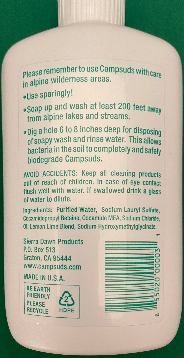 Sierra Dawn Campsuds Camping/Camp Soap 8oz Concentrated Biodegradable