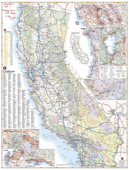 National Geographic Benchmark California CA Recreation Map BE0BENCARD