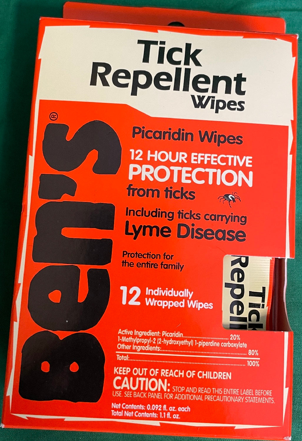 Ben's Tick Repellent Wipes 12-Pack 0002-2230-1