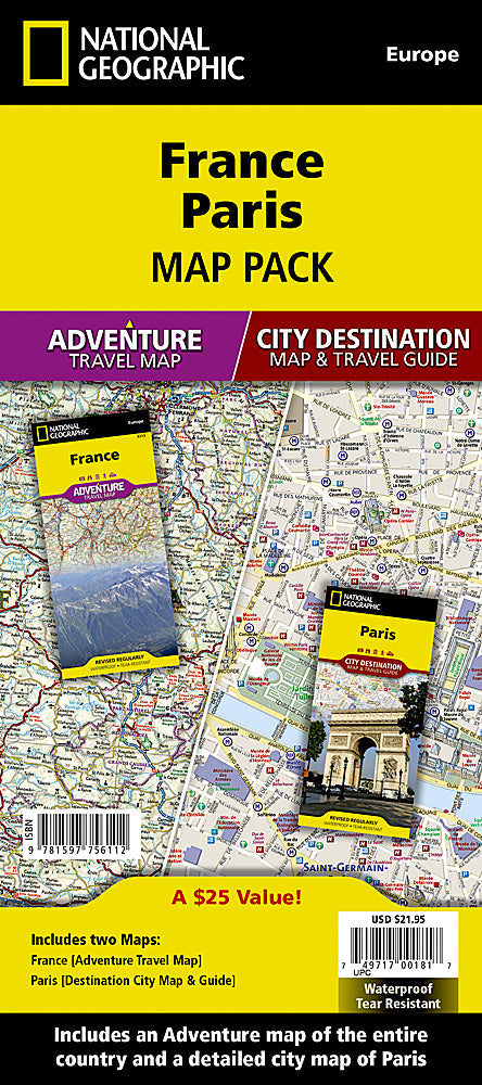 National Geographic France / Paris Adventure Map Bundle Pack AD01021139B