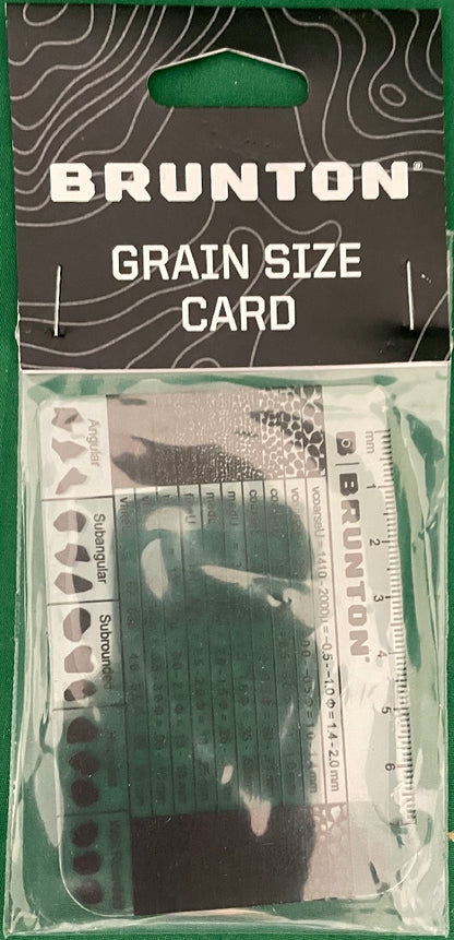 Brunton Grain Size Card Geology Reference Tool F-GRAINCARD