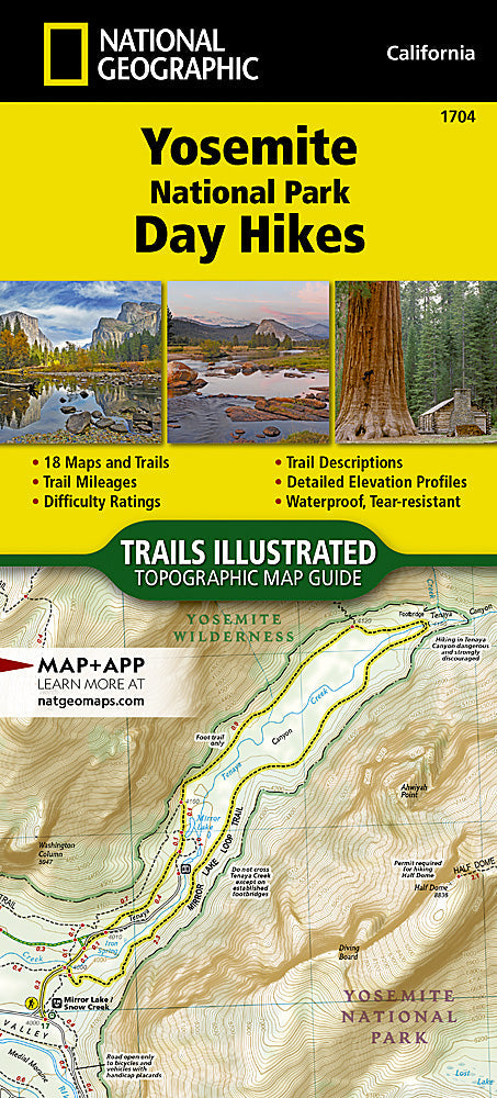 National Geographic TI Yosemite National Park Day Hikes Topographic Map Guide TI00001704