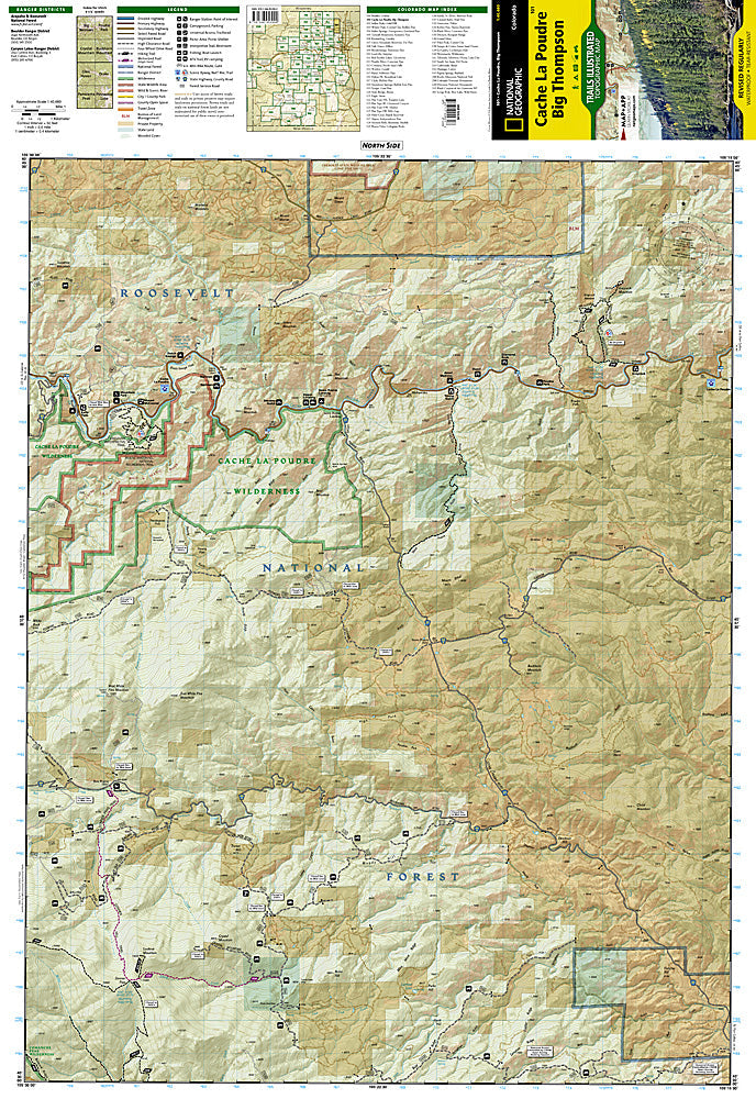 National Geographic Trails Illustrated Colo Cache La Poudre Big Thompson Map TI00000101