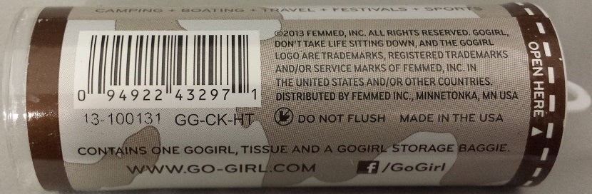 GoGirl Female Urination Device FUD Go-Girl Khaki Camo-Outdoors/Travel/Sports