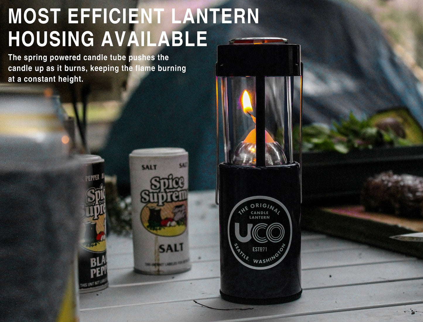 UCO Original Candle Lantern Aluminum Painted Grey (Black) L-C-STD