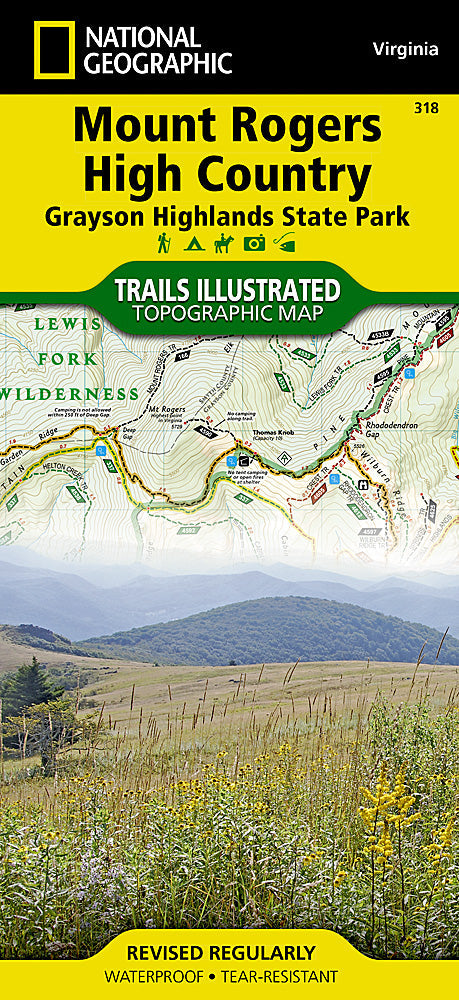 National Geographic VA Mount Rogers High Country Trails Illustrated Map TI00000318