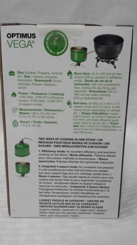 Optimus Vega Butane Canister Stove Backpacking Camping Hunting 8018505