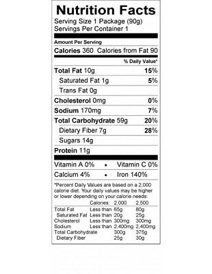 Backpacker's Pantry Organic Blueberry Walnut Oats Quinoa 1-Srv Freeze Dried Food