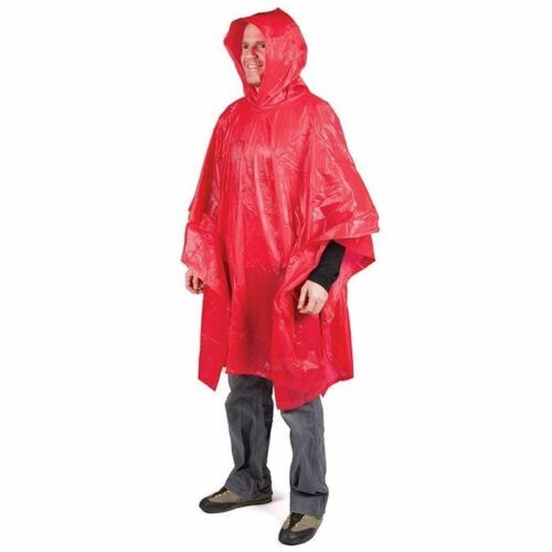 Peregrine Equipment PEVA 52" x 80" Rain Poncho PVC Free w/Snaps & Hood Red