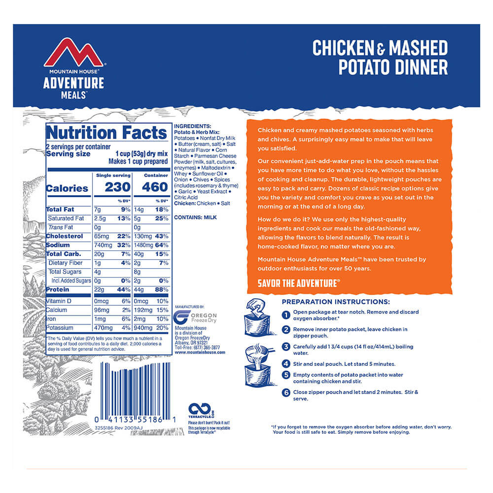 Mountain House Chicken Breast Mashed Potatoes 0053170