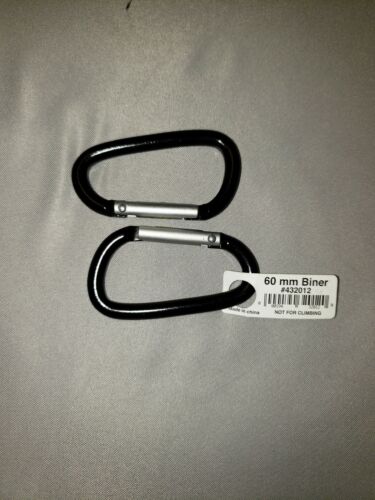 Liberty Mountain Multi-Biner 60mm (2.36") HA Aluminum Carabiners Black 2-Pack
