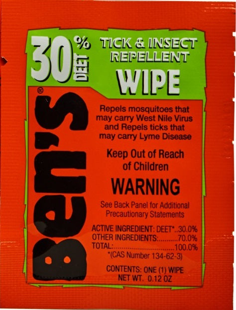 Ben's 30% DEET Wilderness Repellent Travel Wipes 4-Pack xxx