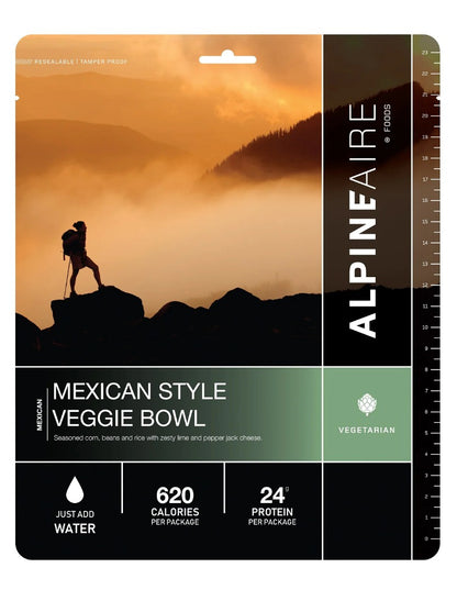 AlpineAire Mexican Style Veggie Bowl w/Rice & Beans Freeze Dried Camp Food 60110