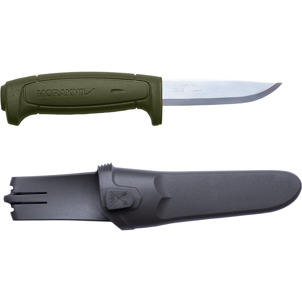 Morakniv Basic 511 3.6'' Carbon Blade Military Green Knife w/Black Sheath M-12809