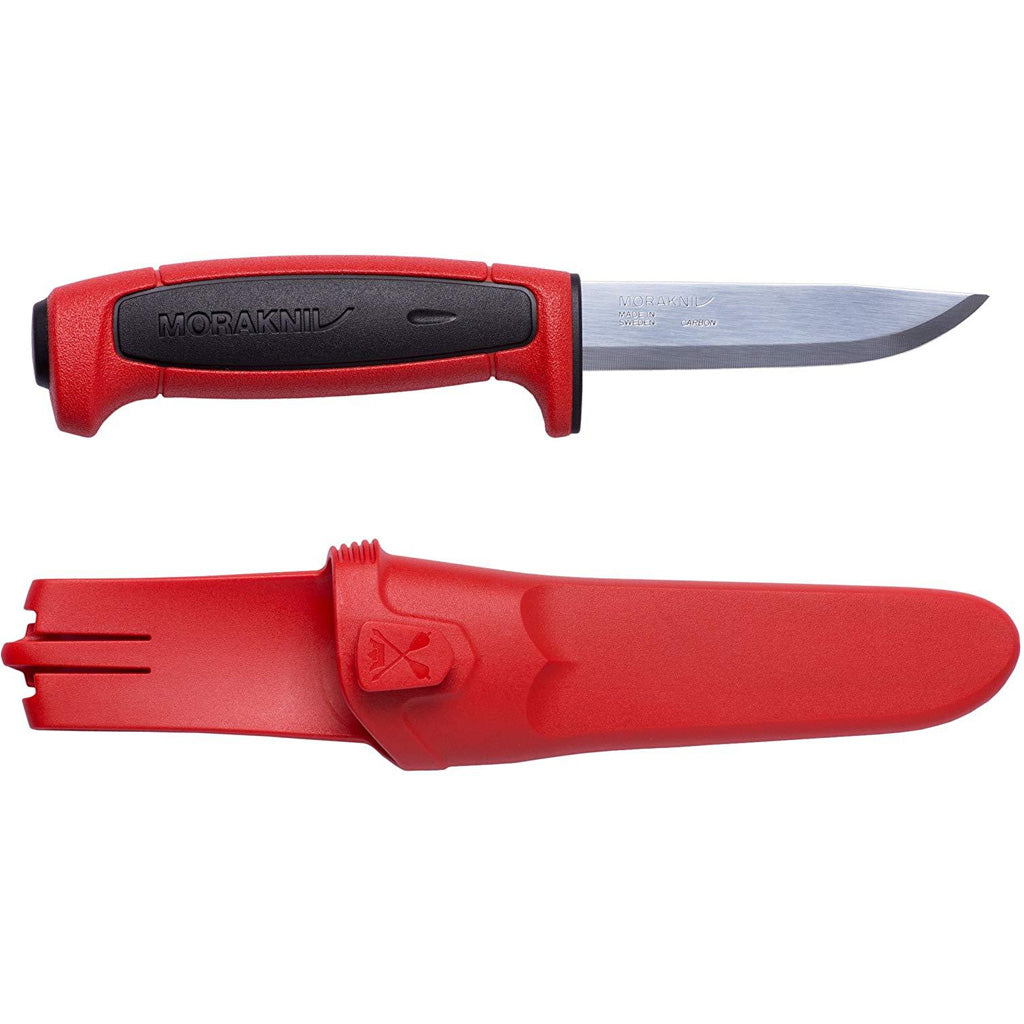 Morakniv Basic 511 3.6'' Carbon Steel Blade Red/Black Knife w/Red Sheath M-13245