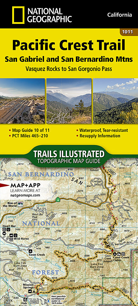 National Geographic Pacific Crest Trail CA San Gabriel Bernardino Topo Map Guide TI00001011