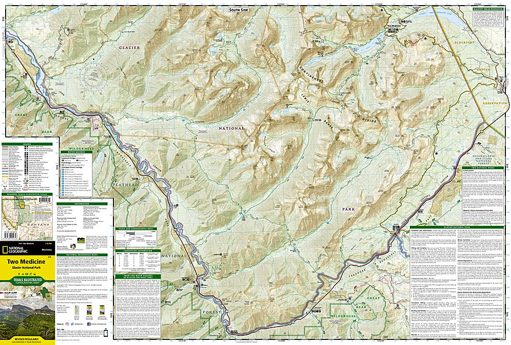 National Geographic Trails Illustrated Montana Glacier NP Two Medicine Map TI00000315