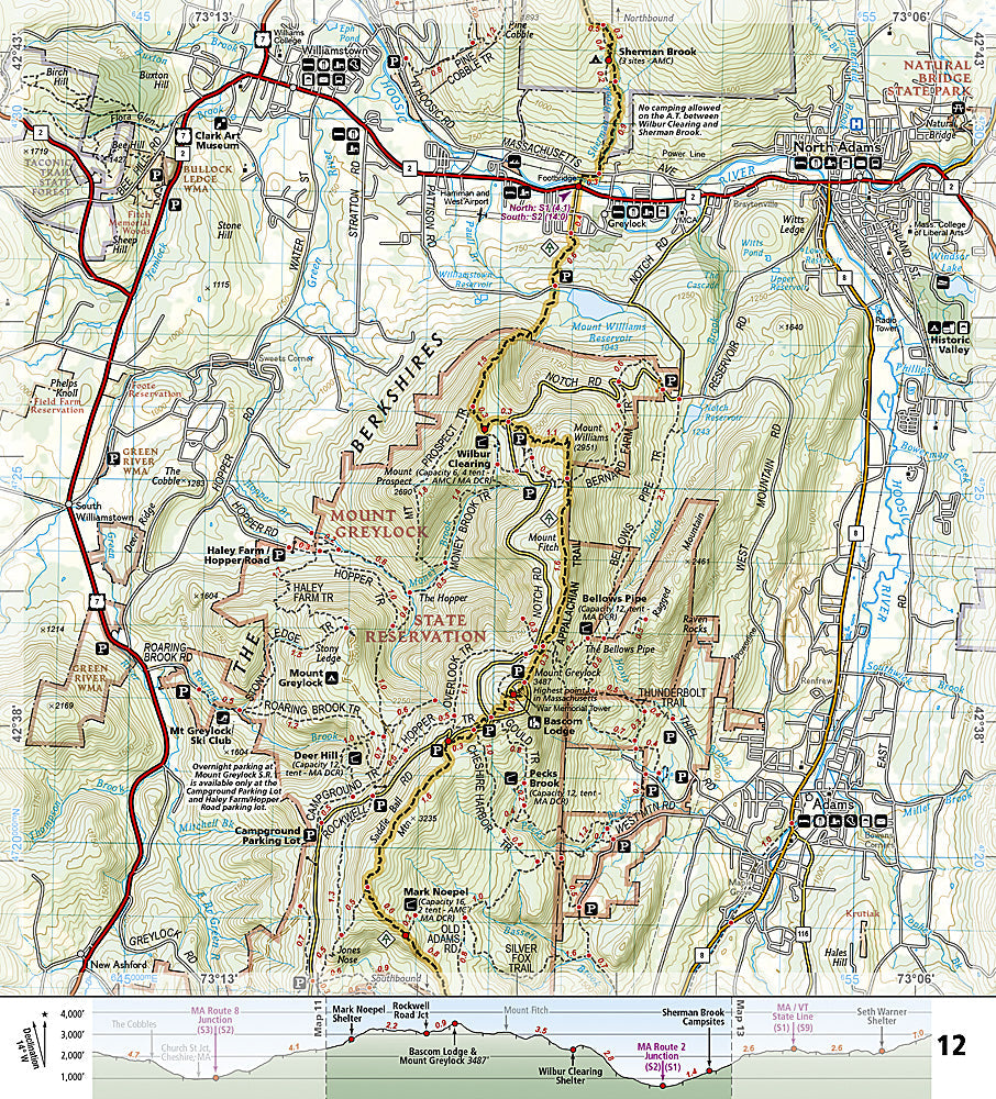 National Geographic Appalachian Trail Map CT MA Schaghticoke Mtn - East Mtn TI00001509