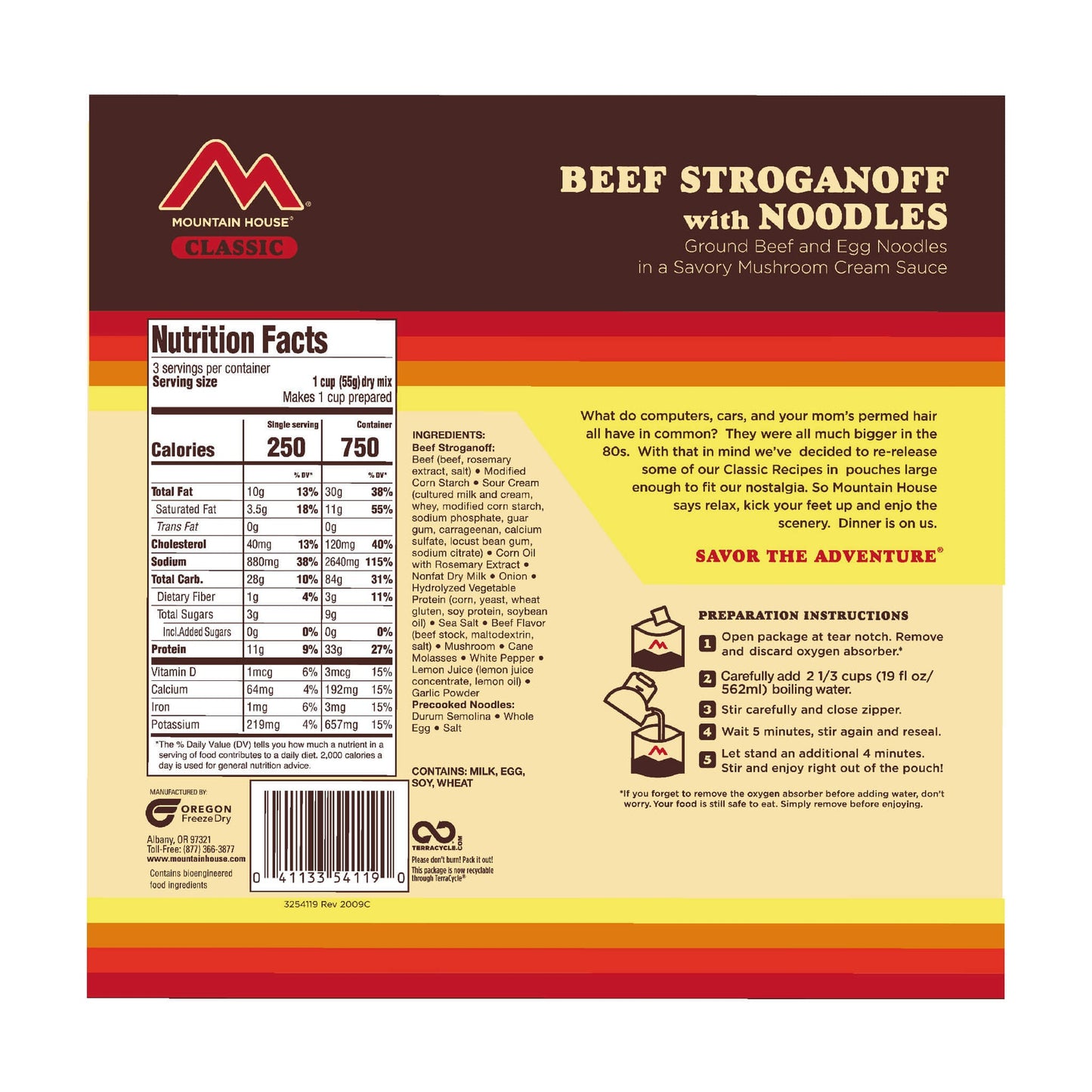 Mountain House Classic Beef Stroganoff w/Noodles 54119