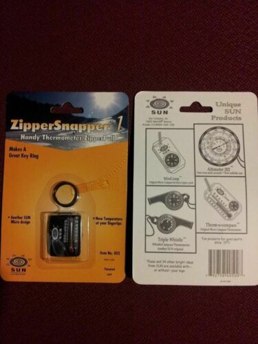 Sun Zippersnapper 1 Thermometer Zipper-Pull Temperature Backpacking 405