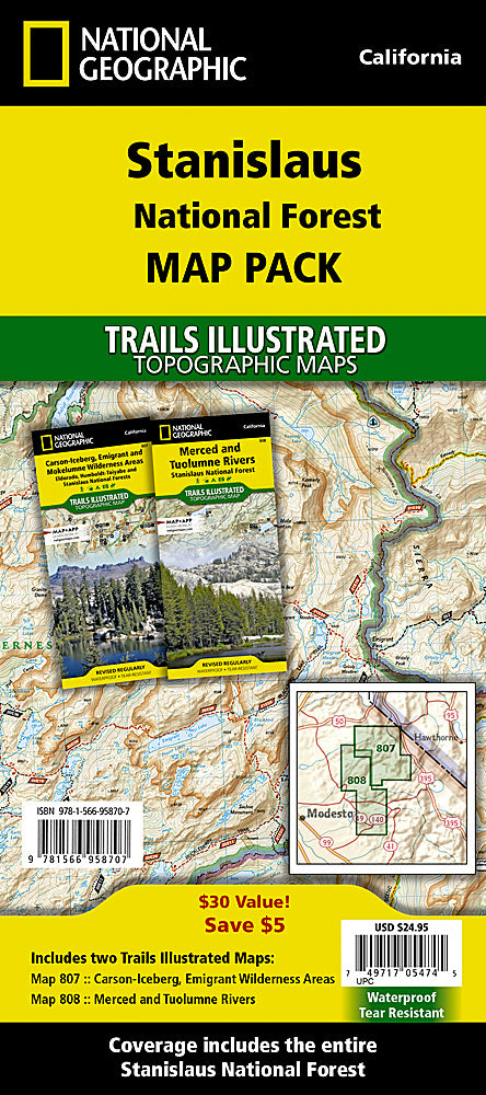 National Geographic Stanislaus Nat Forest Map Pack Bundle TI01021250B