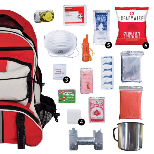 ReadyWise Emergency Survival Backpack 64-Piece Red 01-621GSG