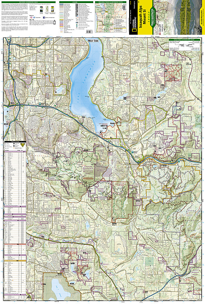 National Geographic Trails Illustrated WA Issaquah Alps Trail Map Trail Map TI00000824