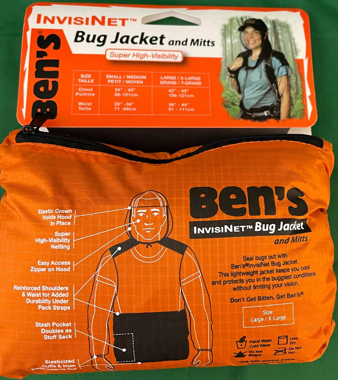 Ben's InvisiNet Bug Jacket and Mitts L/XL 0006-7221