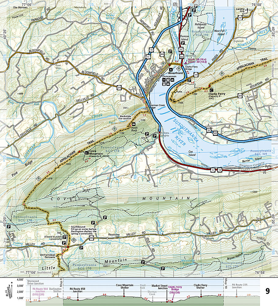 National Geographic Appalachian Trail Map Guide PA Raven Rock - Swatara Gap TI00001506