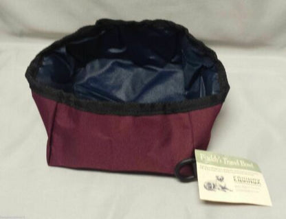 Equinox Buddy's Travel Dog Bowl Water Basin Storage Burgundy Red MFG915