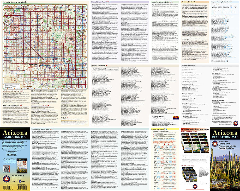 National Geographic Benchmark Maps Arizona AZ Recreation Map BE0BENAZRM