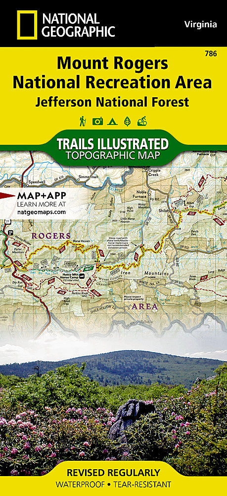 National Geographic Trails Illustrated VA Mount Rogers National Rec Area Map TI00000786