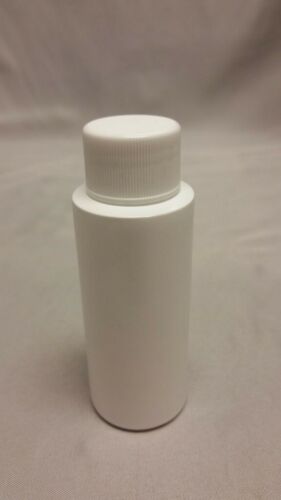 Cylinder Round Ultralight HDPE Plastic Storage Bottle w/Lid 2oz White