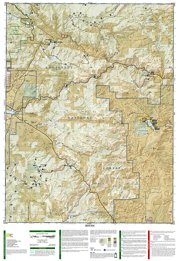 National Geographic Trails Illustrated Colo Cache La Poudre Big Thompson Map TI00000101